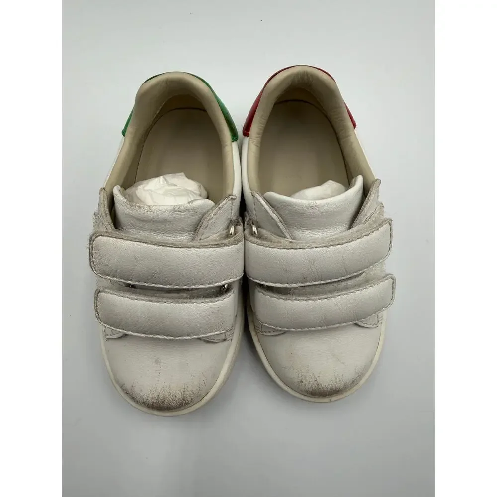 Gucci kids leather ace sneaker with web size 20 with box